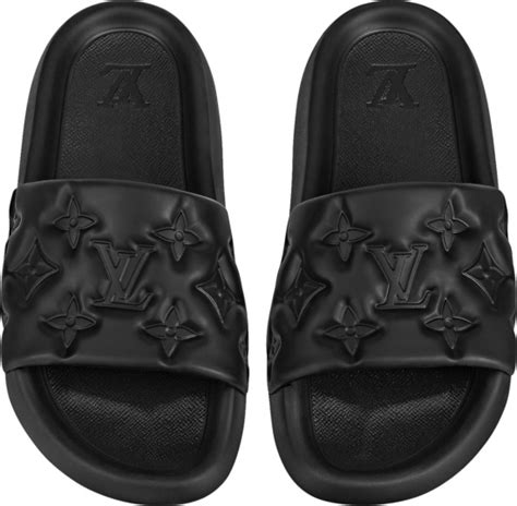 black louis vuitton slides womens|louis vuitton puffer slides.